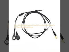 Cables médicos de ECG de 30 cm 2 electrodos de 4,0 mm de plomo a RP SMA mujer ángulo derecho