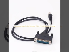 Conector macho a la impresora RJ45 15 pin D SUB cable de extensión
