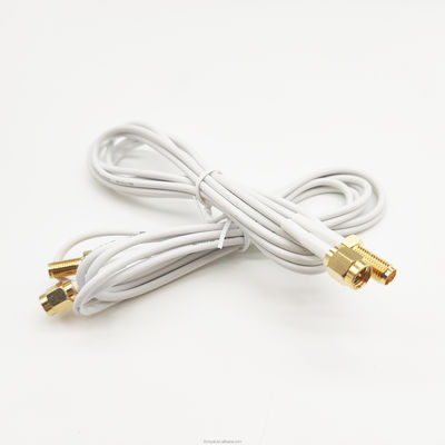 Cable coaxial de alta frecuencia de RF SMA masculino a RP SMA femenino extensión de ángulo derecho