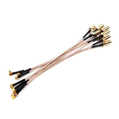 Los cables coaxial de RF de ángulo recto SMA a MMCX y los cables coaxial de RF SMA femenino RG178 IPEX