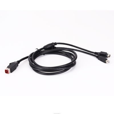 5A Nylon 24V Cable USB de alimentación a USB-B macho y conector para impresora