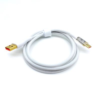 Cable de carga rápida masculino blanco USB de A a C Cable de USB C